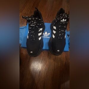 Adidas X Balenciaga Triple S Sneakers in Black and White